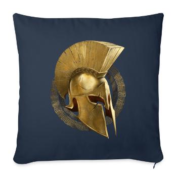 casque spartiate symbole sparte or - Housse de coussin décorative 45 x 45 cm - bleu marine - Devant