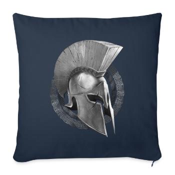 casque spartiate symbole sparte - Housse de coussin décorative 45 x 45 cm - bleu marine - Devant