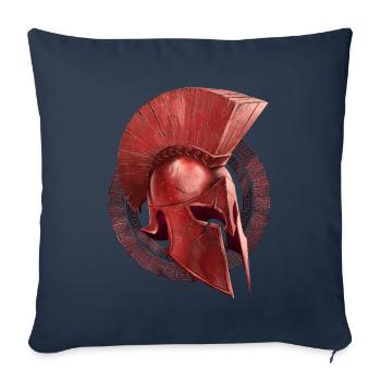 casque spartiate rouge sparta symbole grec - Housse de coussin décorative 45 x 45 cm - bleu marine - Devant
