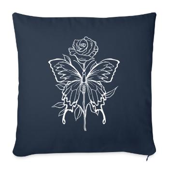 Soft Grunge Rose Butterfly Fairycore Aesthetic - Sofa pillowcase 17,3'' x 17,3'' (45 x 45 cm) - navy - Front