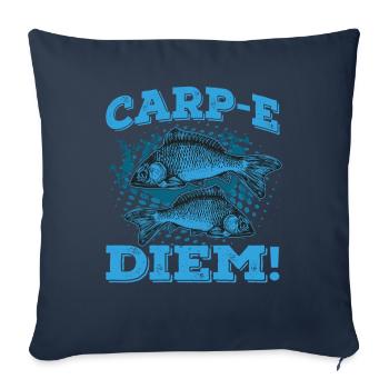 Carp-e Diem Aquarist Koi Fish Lover Aquarium - Housse de coussin décorative 45 x 45 cm - bleu marine - Devant