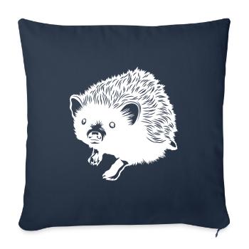 Hedgehog Animal Silhouette - Sofa pillowcase 17,3'' x 17,3'' (45 x 45 cm) - navy - Front