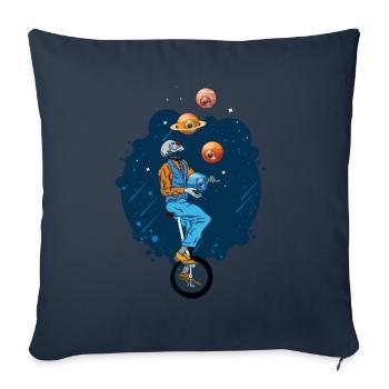 Weirdcore Aesthetic Skeleton Eyeball Planets - Sofa pillowcase 17,3'' x 17,3'' (45 x 45 cm) - navy - Front