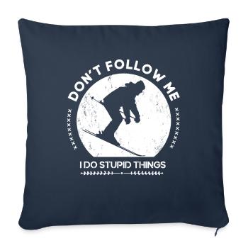Skier Sayings Don't follow Skialpin Ski Holiday - Sofa pillowcase 17,3'' x 17,3'' (45 x 45 cm) - navy - Front