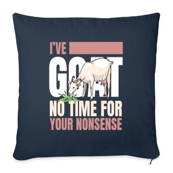 Chèvre Ive Chèvre Pas de Temps Chèvres - Housse de coussin décorative 45 x 45 cm - bleu marine - Devant