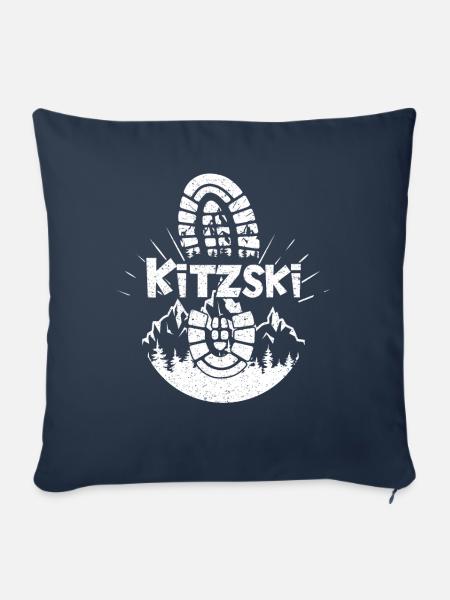 Kitzski Skifahren Tirol Snowboarden Österreich - Sofakissenbezug 45 x 45 cm - Navy