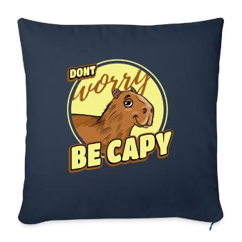 Capybara Rétro Capibara - Housse de coussin décorative 45 x 45 cm - bleu marine - Devant