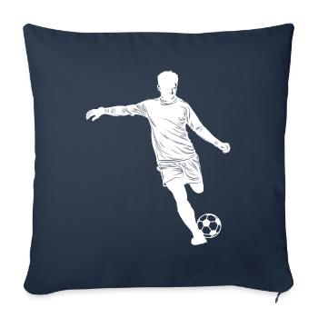 Football Silhouette - Housse de coussin décorative 45 x 45 cm - bleu marine - Devant