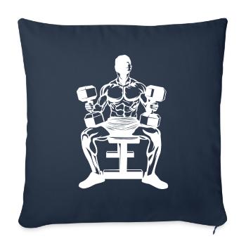 Silhouette fitness - Housse de coussin décorative 45 x 45 cm - bleu marine - Devant