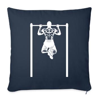 silhouette de fitness calisthenics - Housse de coussin décorative 45 x 45 cm - bleu marine - Devant