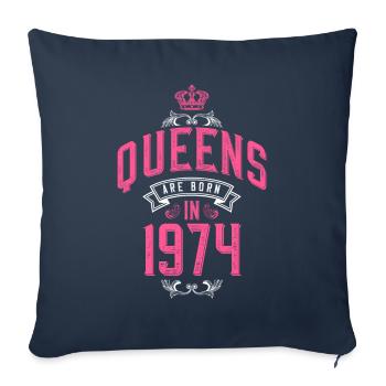 Queens born in 1974 - Sofakissenbezug 45 x 45 cm - Navy - Vorne