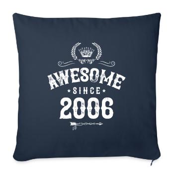 2006 génial depuis - Housse de coussin décorative 45 x 45 cm - bleu marine - Devant