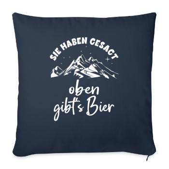 Vous avez dit qu’il y a des montagnes de randonnée à la bière à l’étage - Housse de coussin décorative 45 x 45 cm - bleu marine - Devant