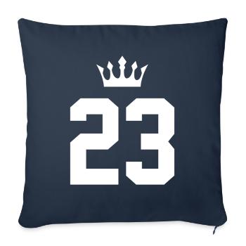 23 Couronne numérique - Housse de coussin décorative 45 x 45 cm - bleu marine - Devant