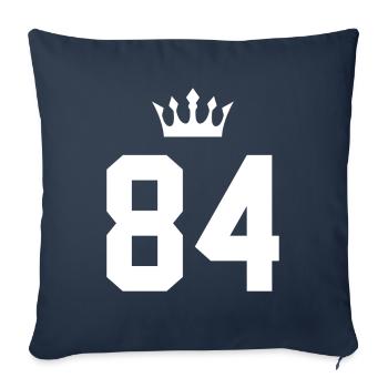 84 Number crown - Sofa pillowcase 17,3'' x 17,3'' (45 x 45 cm) - navy - Front