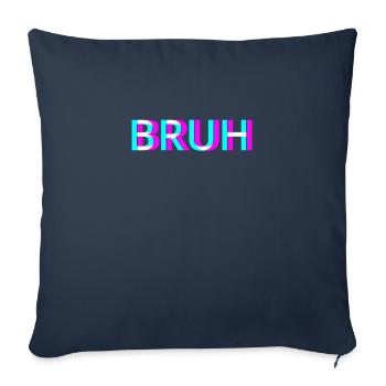 Anaglyphe esthétique Bruh Girl Vaporwave - Housse de coussin décorative 45 x 45 cm - bleu marine - Devant