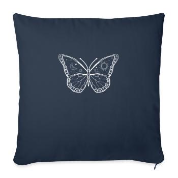 Celestial Aesthetic Butterfly Galaxy Sun Moon - Sofa pillowcase 17,3'' x 17,3'' (45 x 45 cm) - navy - Front