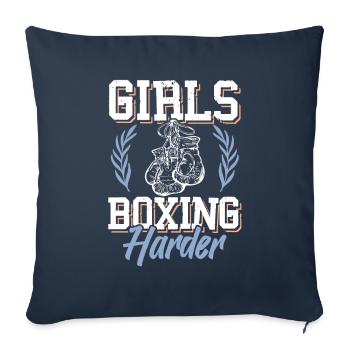 Filles Boxe femmes - Housse de coussin décorative 45 x 45 cm - bleu marine - Devant