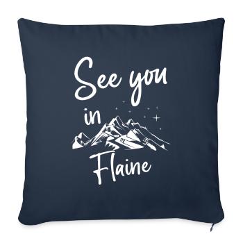 Flaine France randonnée et ski - Housse de coussin décorative 45 x 45 cm - bleu marine - Devant