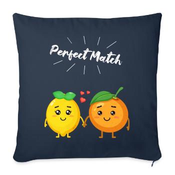 Cadeau citron et orange pour les végétaliens et les végétariens - Housse de coussin décorative 45 x 45 cm - bleu marine - Devant