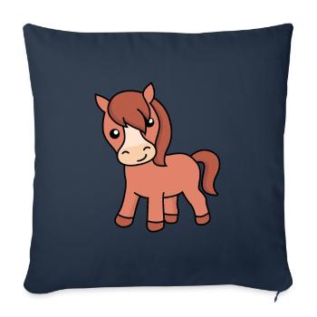 Horse Comic Animal - Sofa pillowcase 17,3'' x 17,3'' (45 x 45 cm) - navy - Front