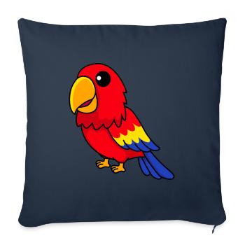 Papagai Comic Animal - Housse de coussin décorative 45 x 45 cm - bleu marine - Devant
