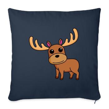 Elch Comic Tier - Sofakissenbezug 45 x 45 cm - Navy - Vorne