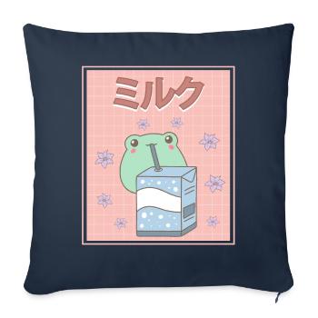 Cottagecore Aesthetic Kawaii Frog Milk Carton Ge - Sofa pillowcase 17,3'' x 17,3'' (45 x 45 cm) - navy - Front