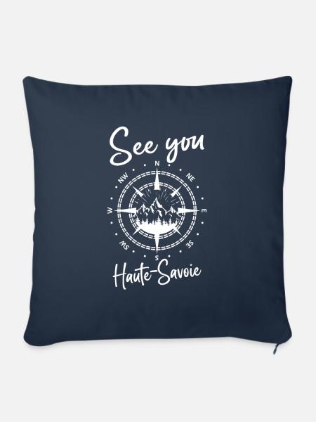 Haute-Savoie Frankreich wandern und Ski fahren - Sofakissenbezug 45 x 45 cm - Navy