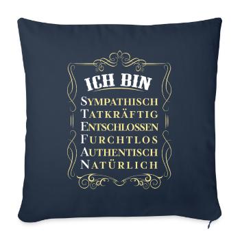 Pour la meilleure personne - Je suis Stefan - Housse de coussin décorative 45 x 45 cm - bleu marine - Devant