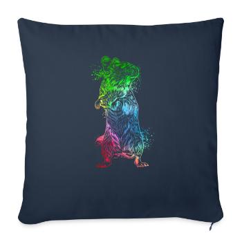 Degu coloré - Housse de coussin décorative 45 x 45 cm - bleu marine - Devant