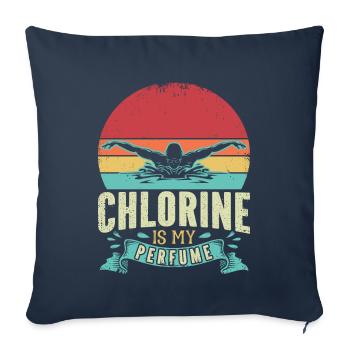 Drôle de nageur Nageur Chlore Est Mon Parfum - Housse de coussin décorative 45 x 45 cm - bleu marine - Devant