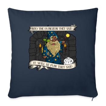 D20 Role-playing game - It will be fun - Well Crap - Sofa pillowcase 17,3'' x 17,3'' (45 x 45 cm) - navy - Front