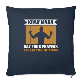 Krav Maga Arts Martiaux Krav Maga Entraîneur Krav Maga - Housse de coussin décorative 45 x 45 cm - bleu marine - Devant