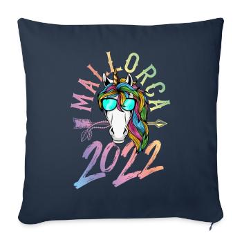 mallorca 2022 einhorn bunt - Sofakissenbezug 45 x 45 cm - Navy - Vorne