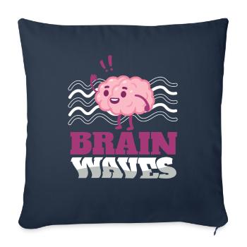 Brain Waves Brain Neurologist Science - Sofa pillowcase 17,3'' x 17,3'' (45 x 45 cm) - navy - Front