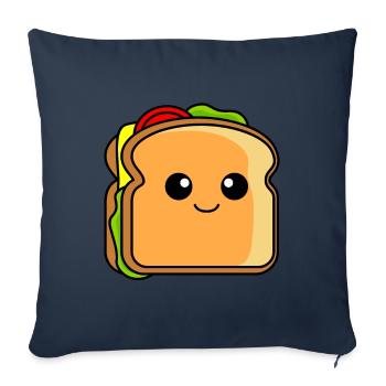 Sandwich Comic - Sofa pillowcase 17,3'' x 17,3'' (45 x 45 cm) - navy - Front