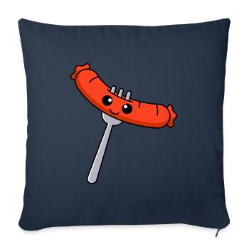 Würstchen Comic - Sofakissenbezug 45 x 45 cm - Navy - Vorne