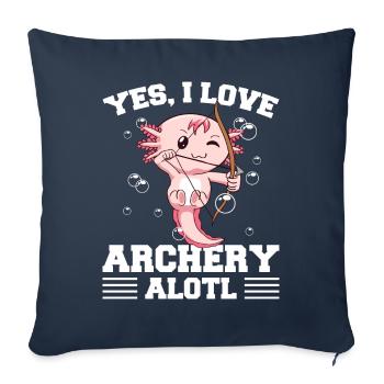 Kawaii Axolotl Archer Yes I Love Archery Alotl Ges - Sofa pillowcase 17,3'' x 17,3'' (45 x 45 cm) - navy - Front