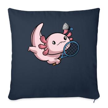 Kawaii Axolotl Pun Funny Badminton Player Gesche - Sofa pillowcase 17,3'' x 17,3'' (45 x 45 cm) - navy - Front