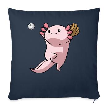 Kawaii Axolotl Pun Funny Baseball Player Geschen - Sofa pillowcase 17,3'' x 17,3'' (45 x 45 cm) - navy - Front