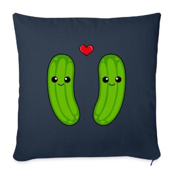 Cucumber Couple Love Comic - Sofa pillowcase 17,3'' x 17,3'' (45 x 45 cm) - navy - Front