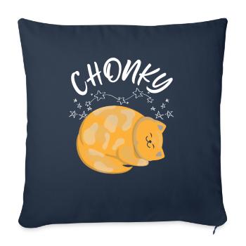 Cute Chonky Chonk Cat Lover Gift - Sofa pillowcase 17,3'' x 17,3'' (45 x 45 cm) - navy - Front