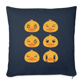 Visages de canards baigneurs Canards - Housse de coussin décorative 45 x 45 cm - bleu marine - Devant