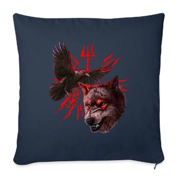 Vegvisir Odin mit Hugin und Munin - Wikinger - Sofakissenbezug 45 x 45 cm - Navy - Vorne