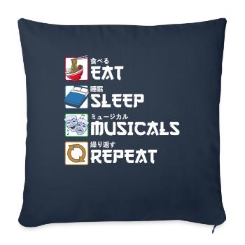 Mangez des comédies musicales Répétez le masque de théâtre Cadeau - Housse de coussin décorative 45 x 45 cm - bleu marine - Devant