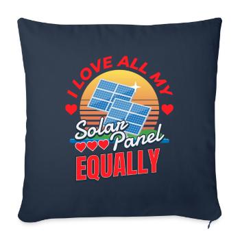 J’adore mon panneau solaire solaire - Housse de coussin décorative 45 x 45 cm - bleu marine - Devant