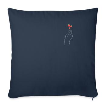 Kpop Finger Herz Erdbeere Tasche Größe Geschenk - Sofakissenbezug 45 x 45 cm - Navy - Vorne