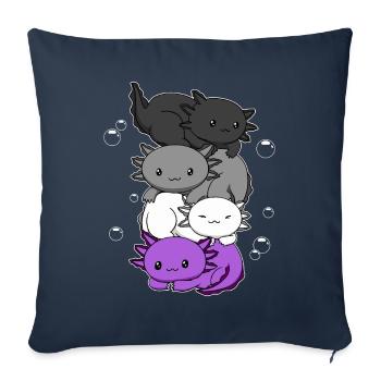 Kawaii Axolotl Bunch Asexual Pride Flag Gesch - Sofa pillowcase 17,3'' x 17,3'' (45 x 45 cm) - navy - Front