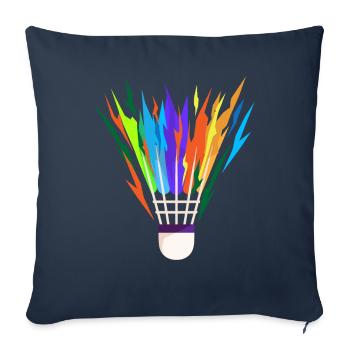 Badminton Balle Badminton Badminton Badminton - Housse de coussin décorative 45 x 45 cm - bleu marine - Devant